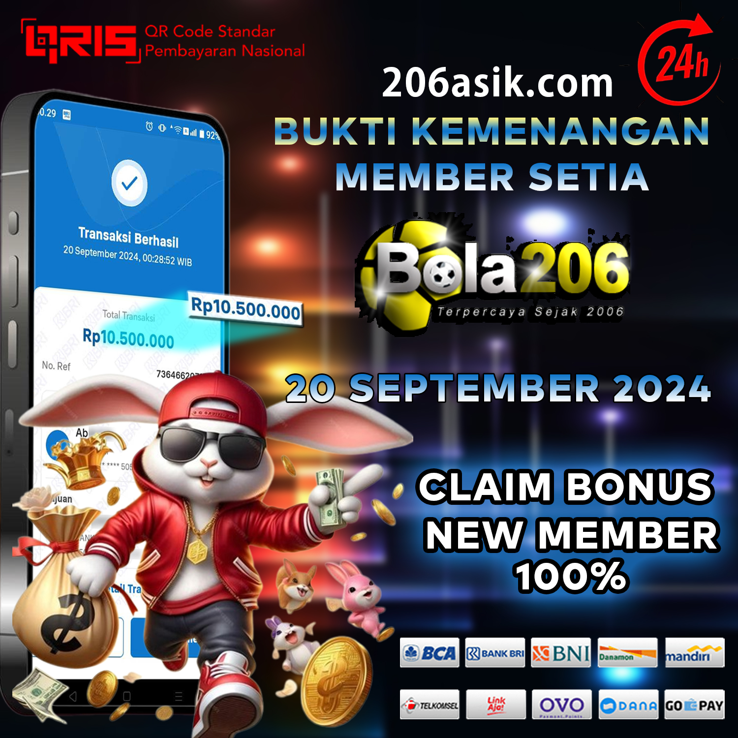 Selamat Kepada Member Setia BOLA206 Yang Sudah Memenangkan Permainan Slot Bosku denganBerbagi Jenis Games Menarik Dengan Penyediaan