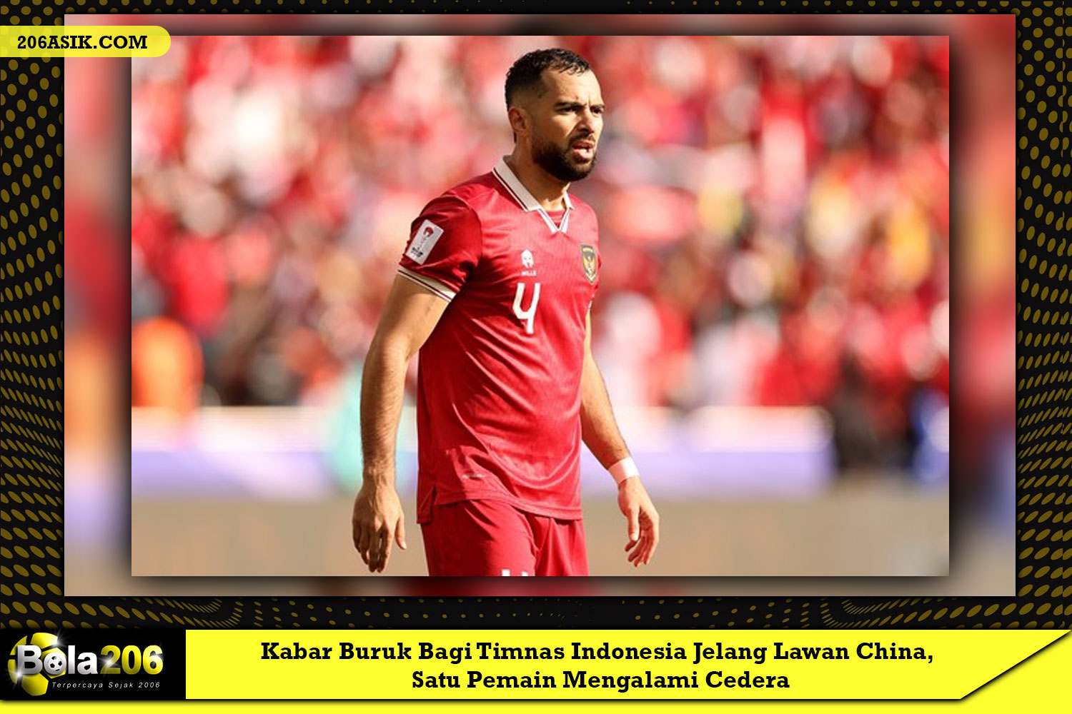 Kabar Buruk Bagi Timnas Indonesia Jelang Lawan China, Satu Pemain Mengalami Cedera