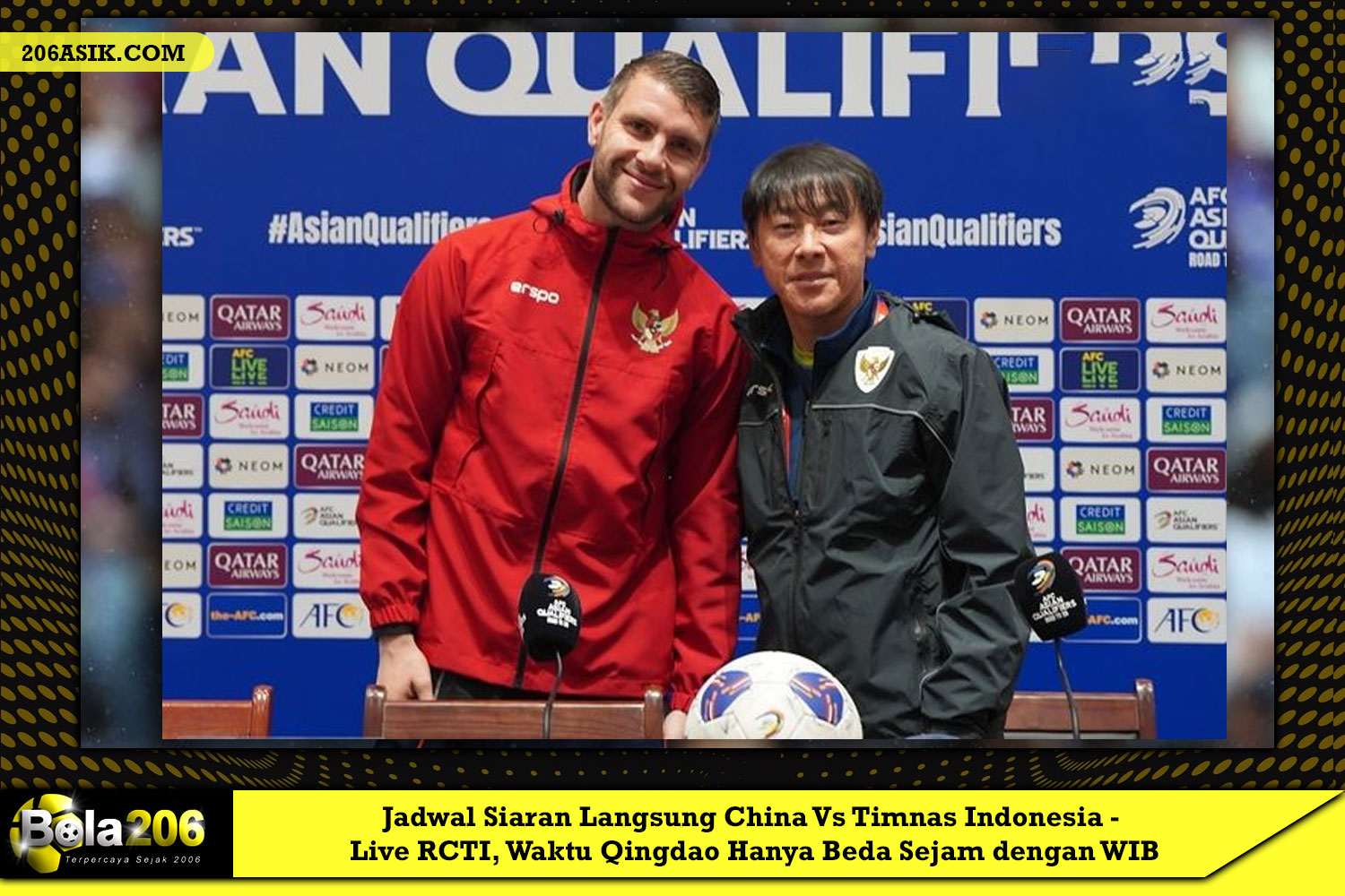 Jadwal Siaran Langsung China Vs Timnas Indonesia - Live RCTI, Waktu Qingdao Hanya Beda Sejam dengan WIB