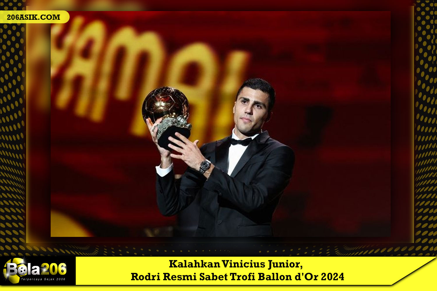 Kalahkan Vinicius Junior, Rodri Resmi Sabet Trofi Ballon d'Or 2024