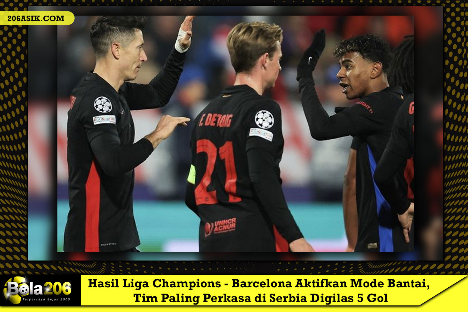 Hasil Liga Champions - Barcelona Aktifkan Mode Bantai, Tim Paling Perkasa di Serbia Digilas 5 Gol