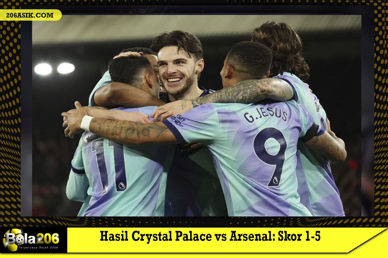 Hasil Crystal Palace vs Arsenal: Skor 1-5