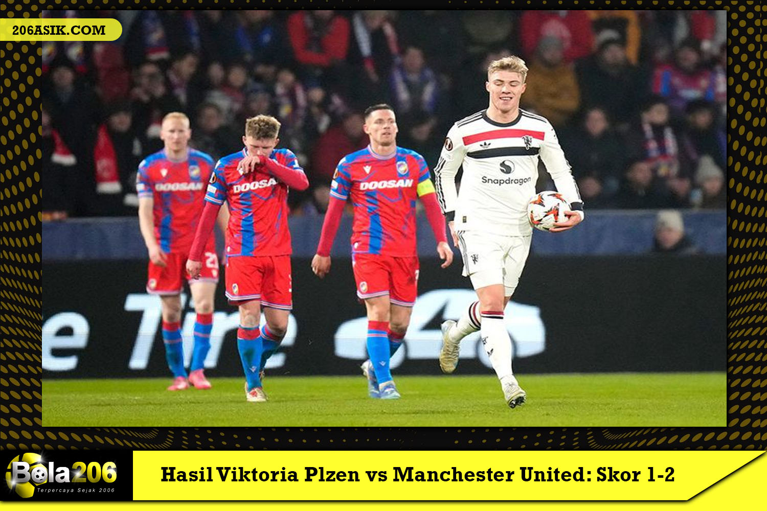 Hasil Viktoria Plzen vs Manchester United: Skor 1-2