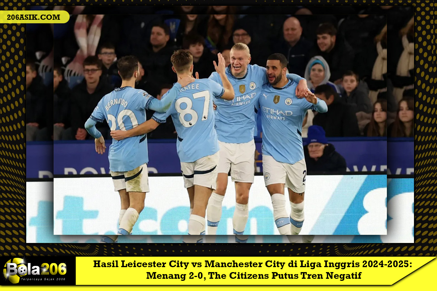 Hasil Leicester City vs Manchester City