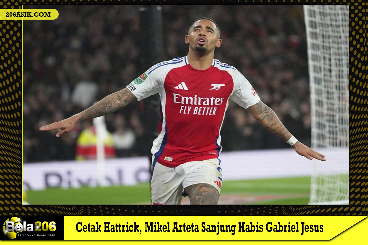 Cetak Hattrick, Mikel Arteta Sanjung Habis Gabriel Jesus