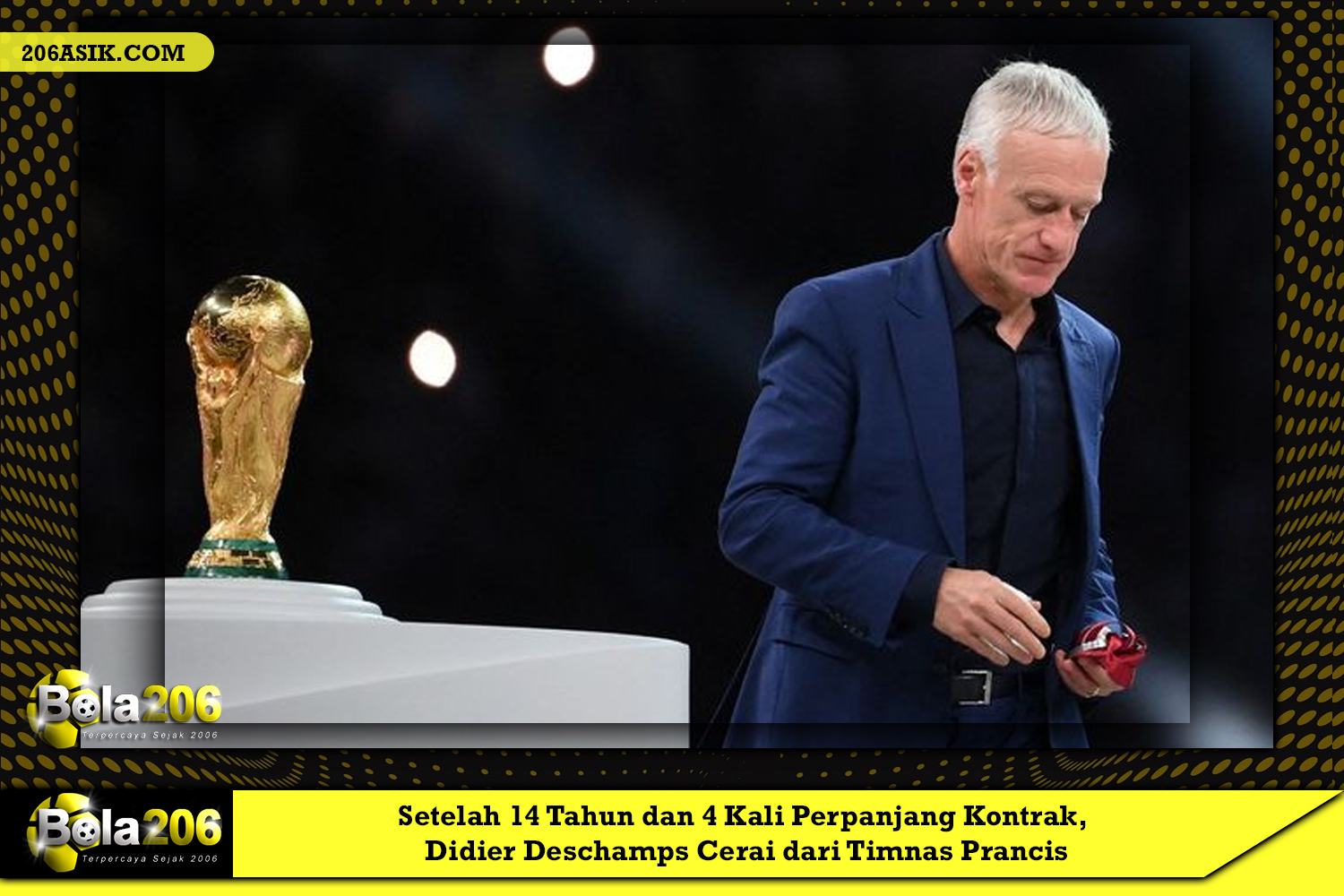 Setelah berusia 14 tahun dan perpanjangan kontrak tiga kali berturut-turut, Didier Deschamps hengkang dari Prancis.