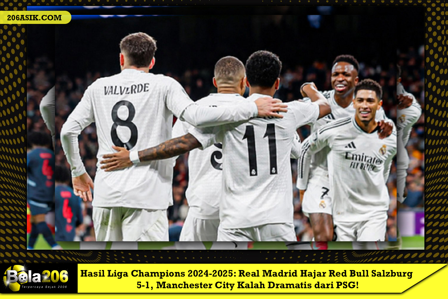 Hasil Liga Champions 2024-2025: Real Madrid Hajar Red Bull