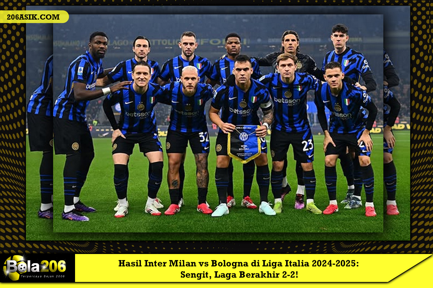 Hasil Inter Milan vs Bologna di Liga Italia 2024-2025