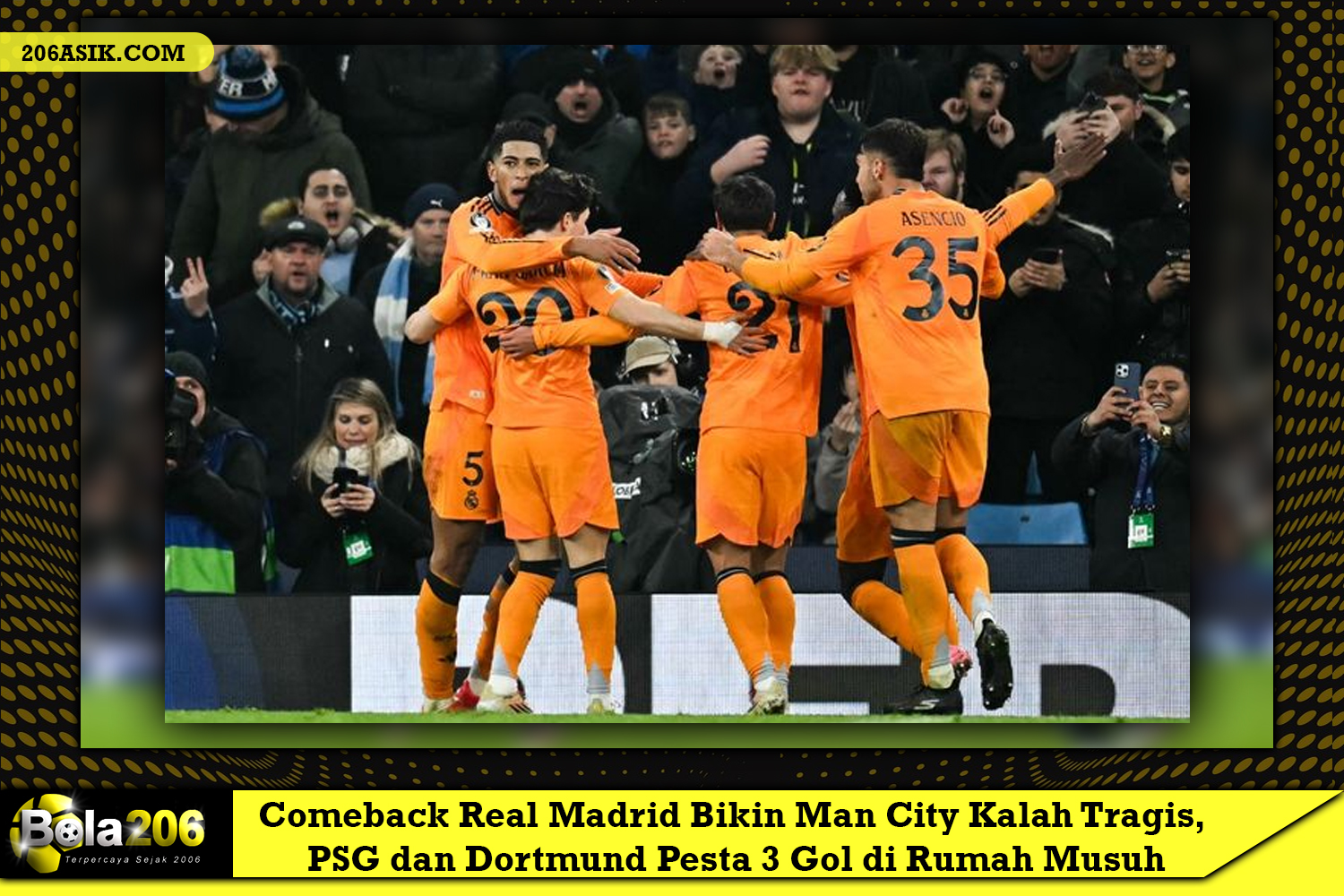 Comeback Real Madrid Bikin Man City Kalah Tragis, PSG dan Dortmund Pesta 3 Gol di Rumah Musuh