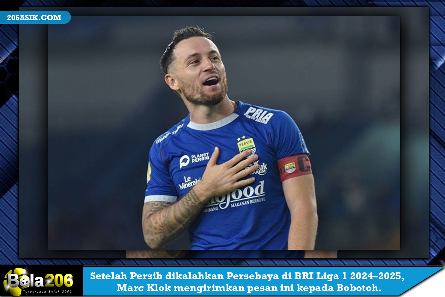 Setelah Persib dikalahkan Persebaya di BRI Liga 1 2024–2025, Marc Klok mengirimkan pesan ini kepada Bobotoh.