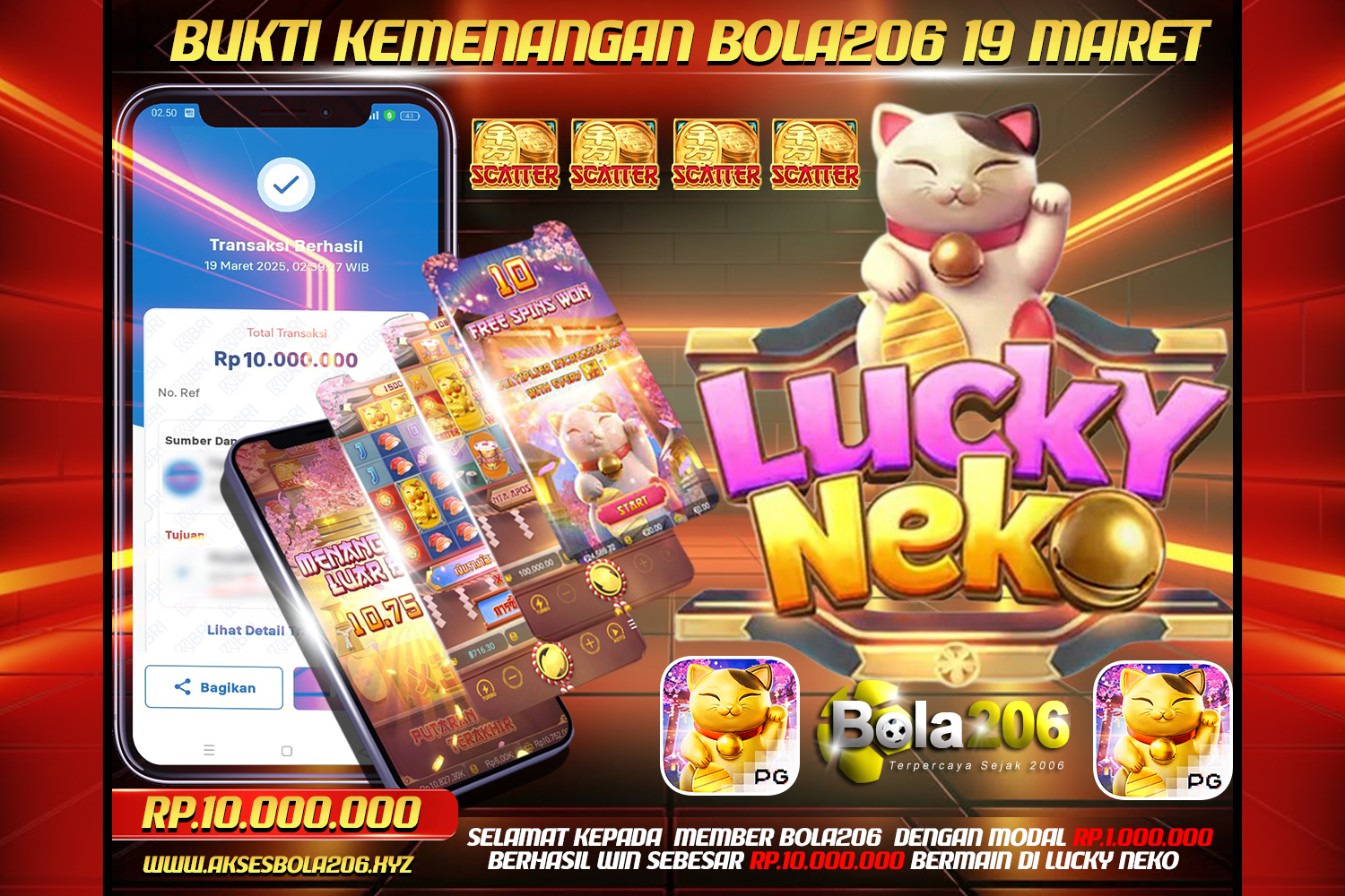 BUKTI KEMENANGAN LUCKY NEKO GAME GACOR HARI INI