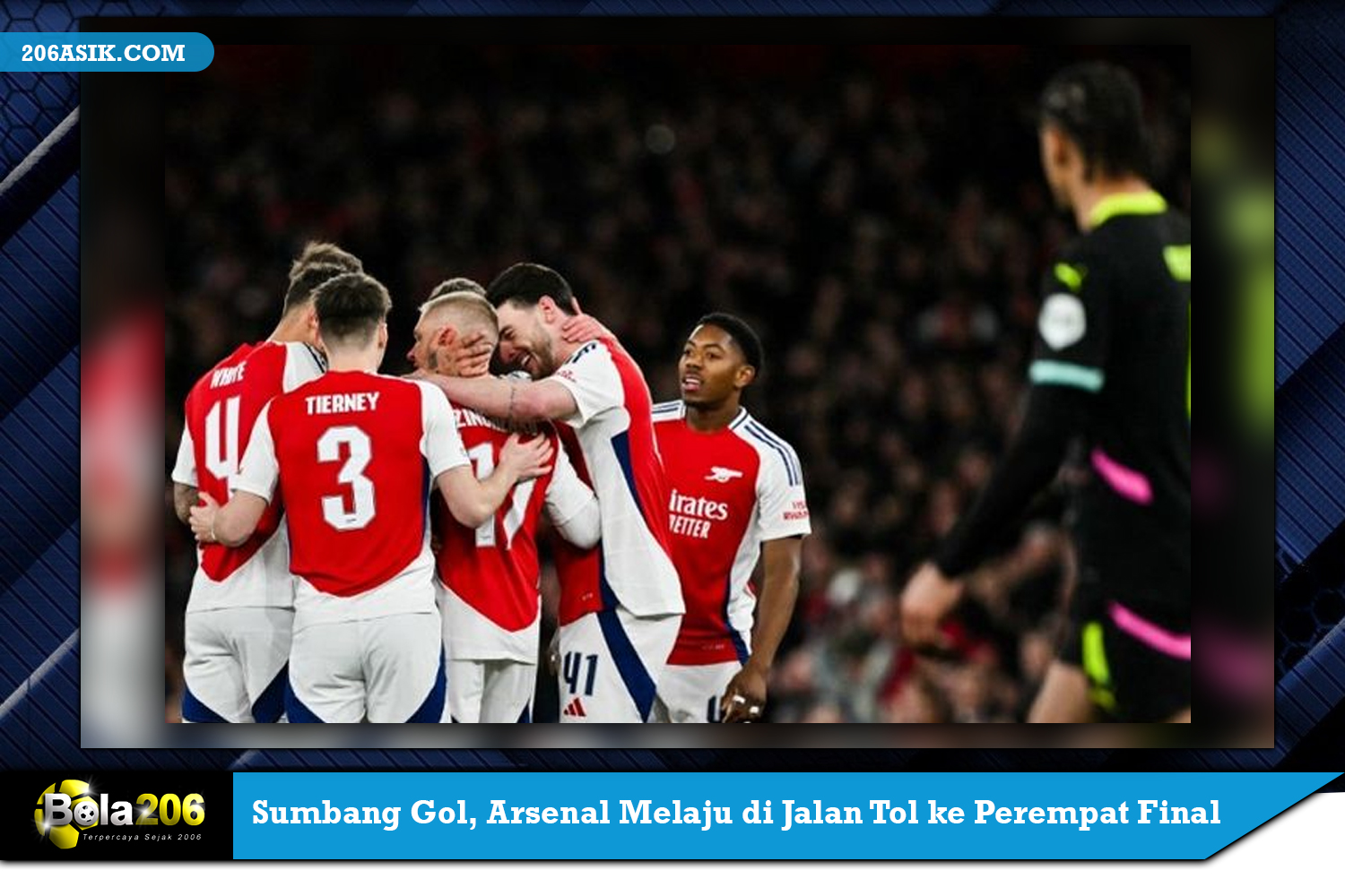 Sumbang Gol, Arsenal Melaju di Jalan Tol ke Perempat Final