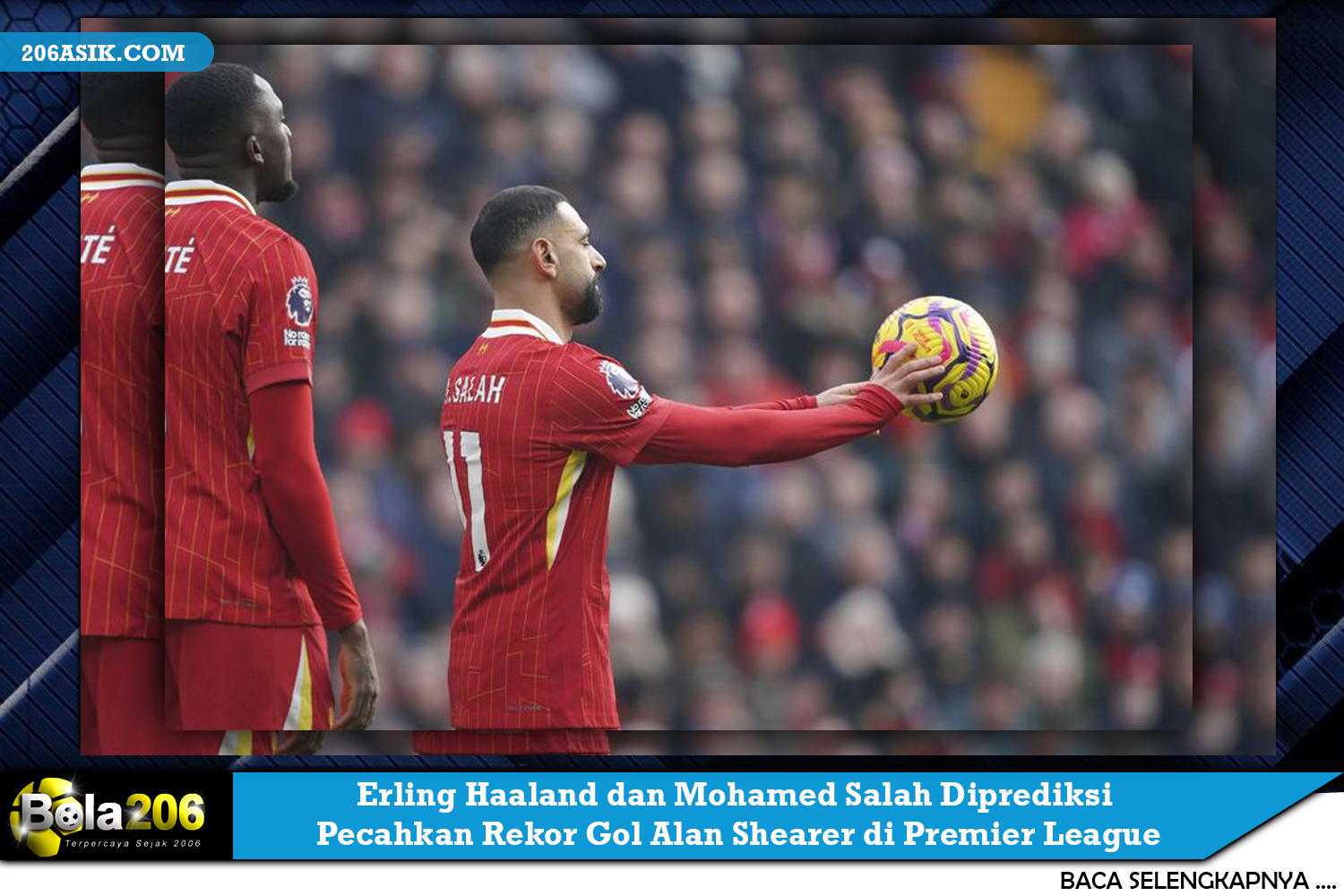 Erling Haaland dan Mohamed Salah Diprediksi Pecahkan Rekor Gol Alan Shearer di Premier League